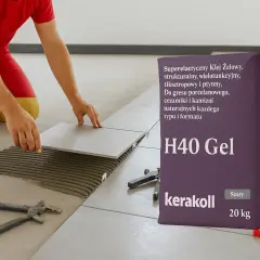 Układanie płytek z użyciem kleju H40 Gel. Jaki klej do płytek wybrać? Ten żelowy klej Kerakoll sprawdzi się do gresu, ceramiki i kamienia.