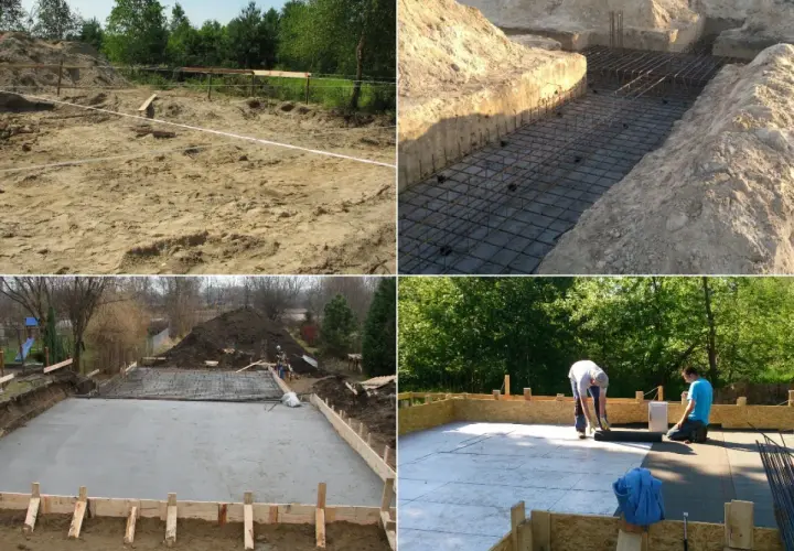 Budowa fundamentów krok po kroku: wykop, zbrojenie, betonowanie i izolacja.