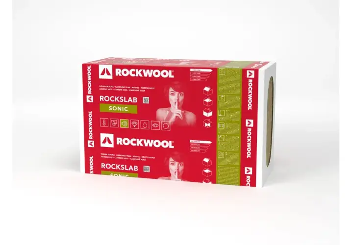 Opakowanie wełny skalnej Rockwool Rocksab Sonic. Idealna izolacja akustyczna i termiczna.
