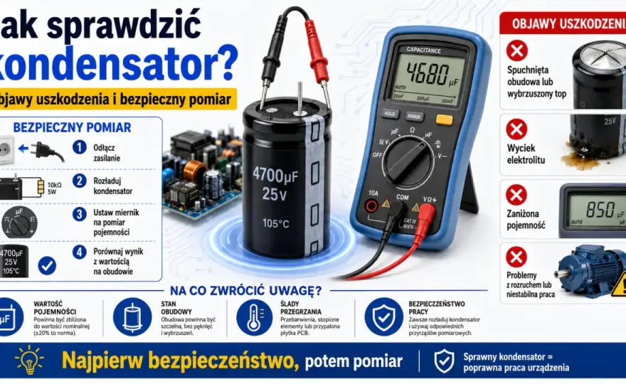 Jak sprawdzić kondensator? Multimetr, ESR i bezpieczny pomiar