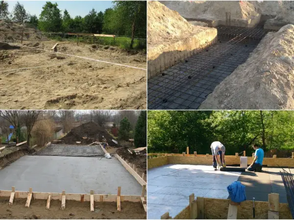 Budowa fundamentów krok po kroku: wykop, zbrojenie, betonowanie i izolacja.